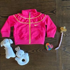 Baby girls hot pink Nike track jacket